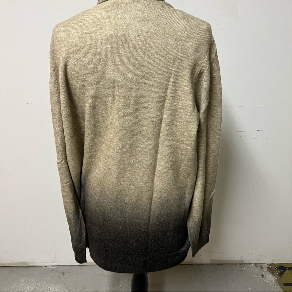 DEMOCRACY size XLARGE Ombré Oatmeal & Charcoal Cardigan Sweater NEW - Picture 4 of 12